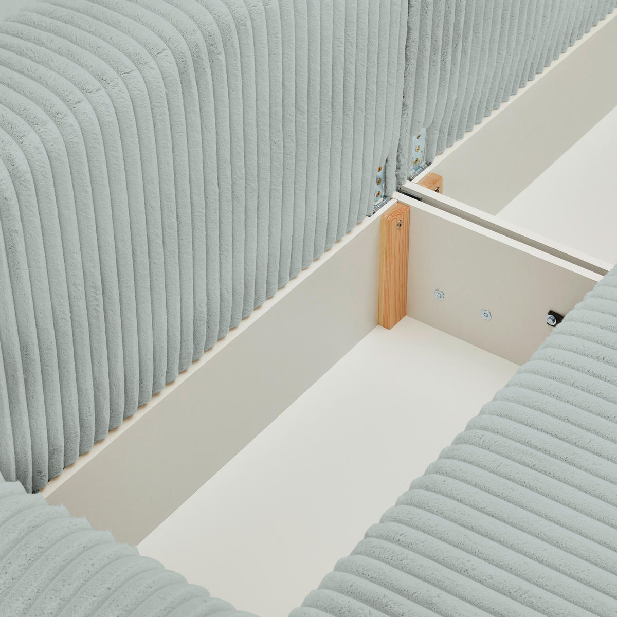 SCHLAFSOFA in Cord, Plüsch Pastellgrün  - Pastellgrün/Schwarz, Modern, Kunststoff/Textil (240/90/120cm) - Carryhome