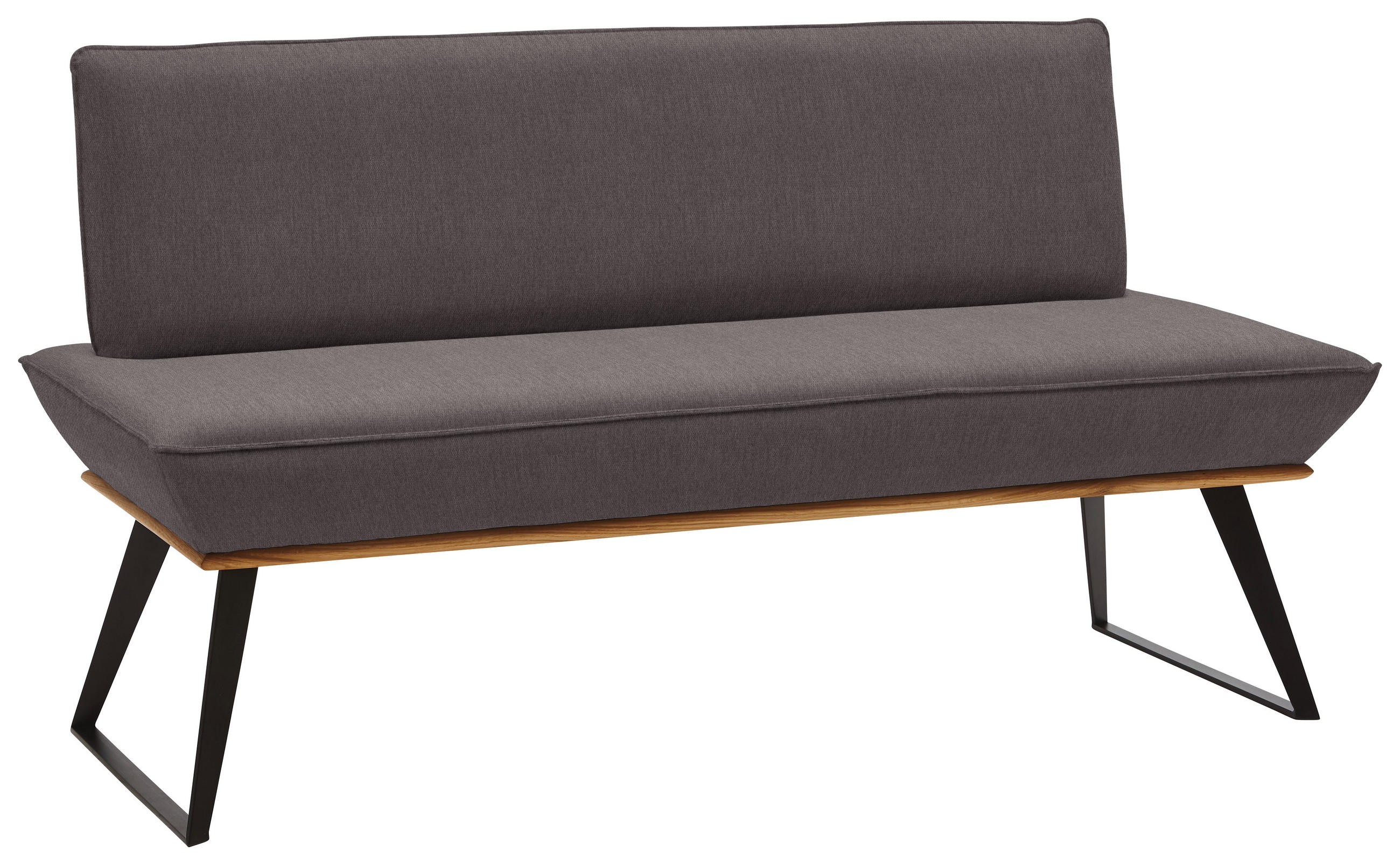 SITZBANK in Holz, Metall, Textil Schwarz, Eichefarben, Dunkelbraun - Eichefarben/Dunkelbraun, Design, Holz/Textil (140/87/64cm) - Voleo