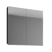 SPEGELSKÅP  - svart, Basics, trämaterial/glas (80/59/12cm) - MID.YOU