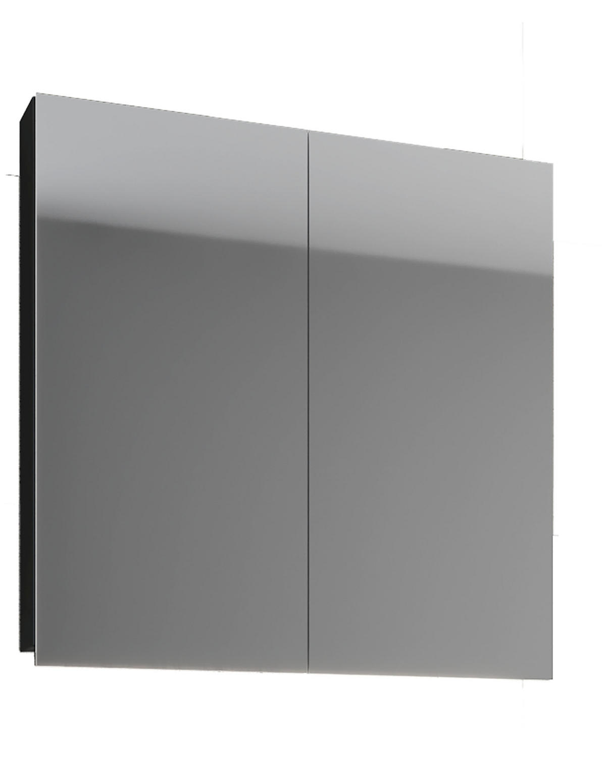 SPEGELSKÅP  - svart, Basics, trämaterial/glas (80/59/12cm) - MID.YOU
