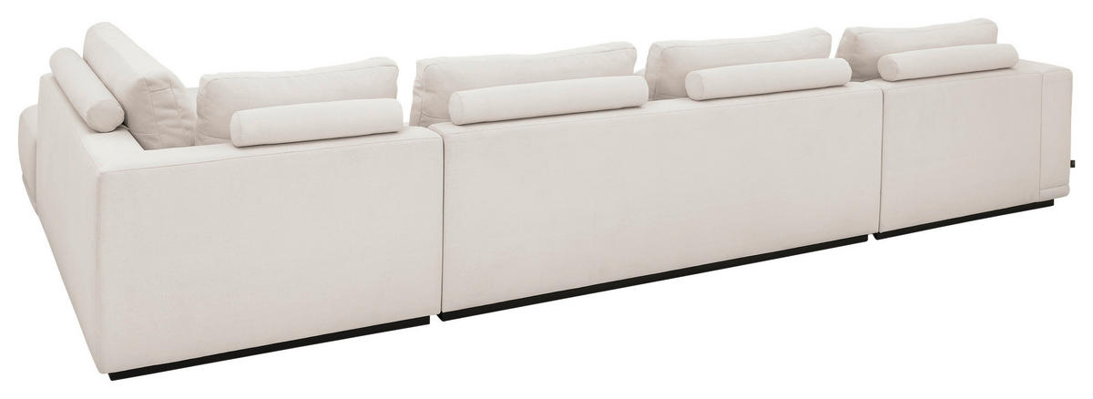 WOHNLANDSCHAFT Weiß Chenille  - Schwarz/Weiß, Design, Kunststoff/Textil (166/397/204cm) - Musterring