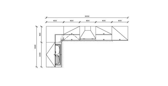 ECKKÜCHE 164/300 cm  in Graphitfarben, Eichefarben  - Edelstahlfarben/Eichefarben, KONVENTIONELL, Holzwerkstoff/Metall (164/300cm) - Xora