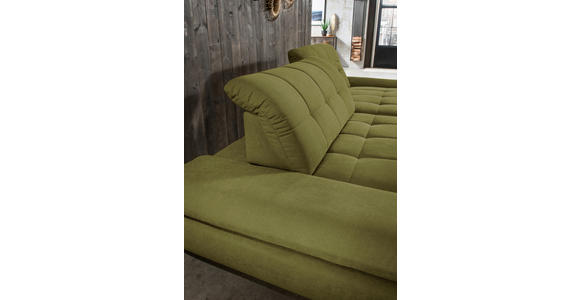 ECKSOFA in Mikrofaser Grün 290/198 cm - Schwarz/Grün, Design, Textil/Metall (290/198cm) - Xora