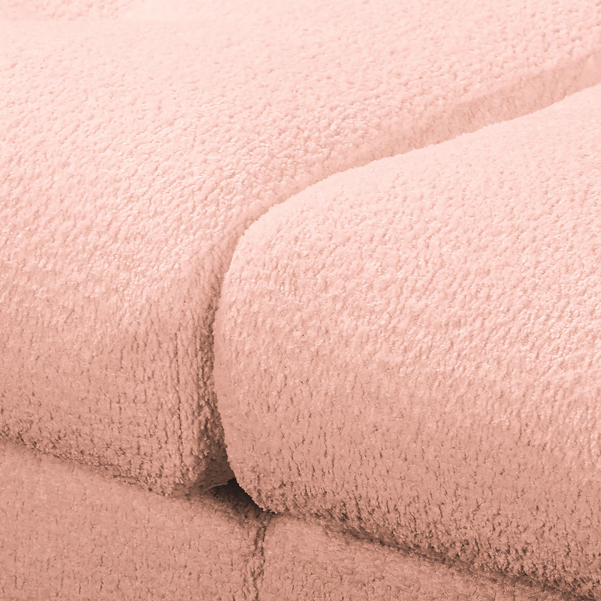 BIGSOFA Naomi Teddystoff Rosa  - Schwarz/Rosa, Design, Kunststoff/Textil (284/94/148cm) - Livetastic