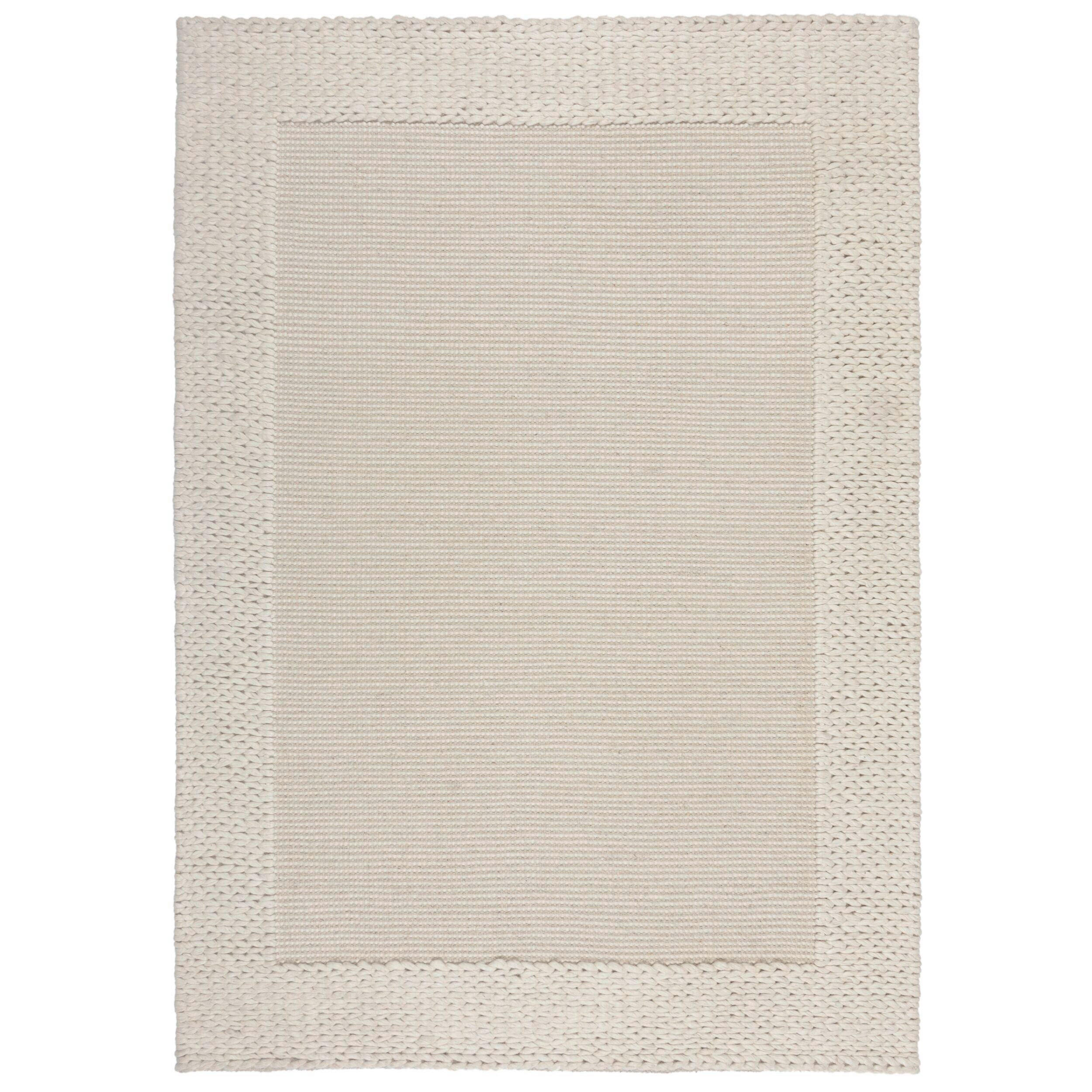 Flair Rugs Wollteppich Rue Plait Creme 160x230 cm