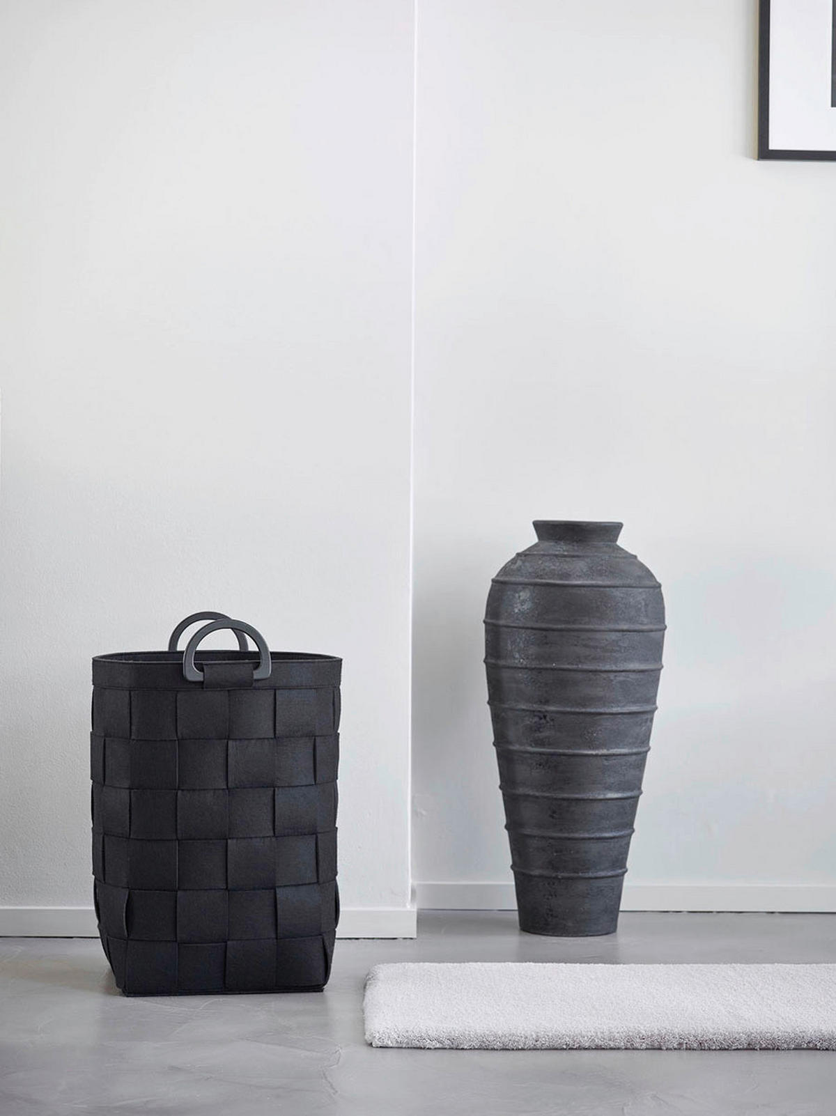 KOŠ NA PRÁDLO   - černá, Basics, textil (34/34/57.5cm) - Aquanova