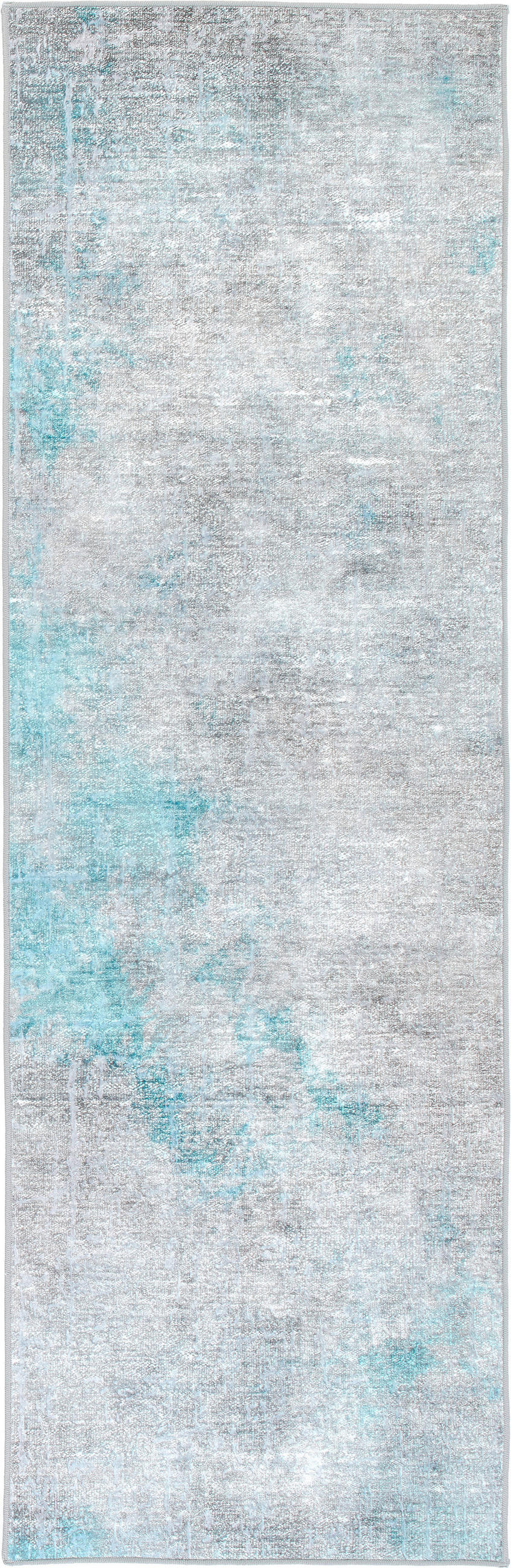 LÄUFER 80/250 cm ONDEA ONIS, waschbar  - Türkis/Hellgrau, Design, Kunststoff/Textil (80/250cm) - Lindorug