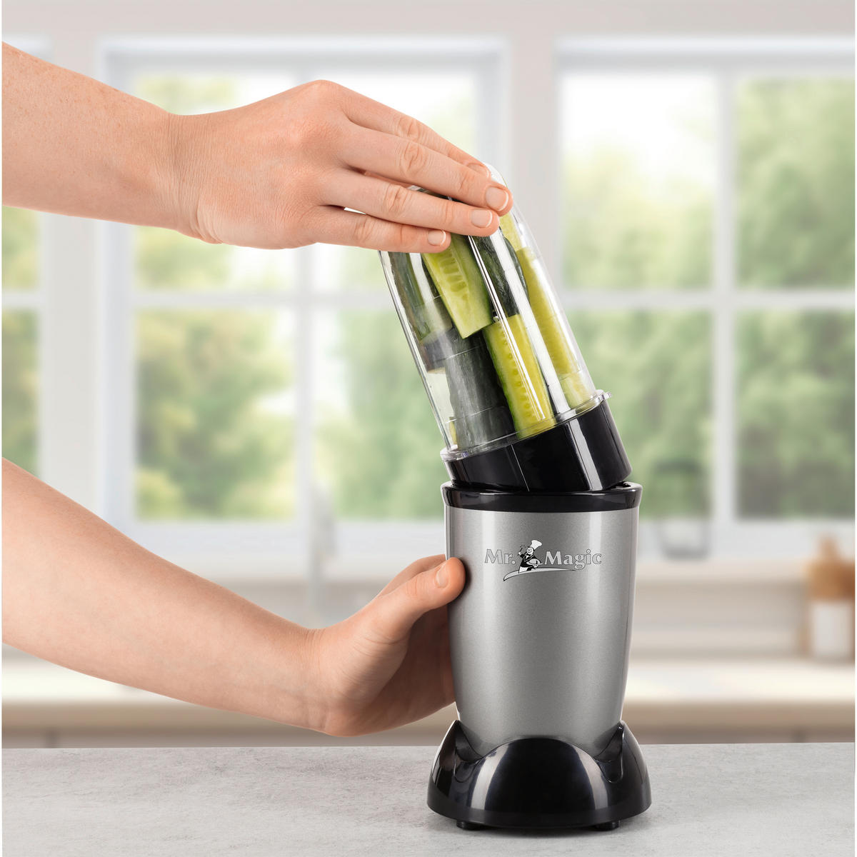 Shake-Mixer GOURMETmaxx  - Silberfarben/Schwarz, Basics, Kunststoff/Metall (11,5/32,0/11,5cm)