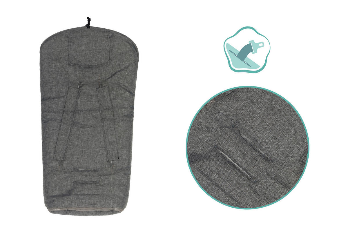 BABYSCHALEN-FUßSACK  - Grau, Basics, Kunststoff/Fell (45/80cm) - Jimmylee
