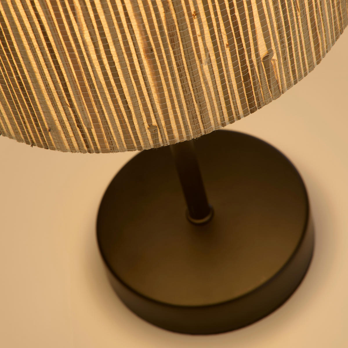 TISCHLEUCHTE Meadow 20/37 cm   - Hellbraun/Schwarz, Natur, Naturmaterialien/Metall (20/37cm) - Searchlight