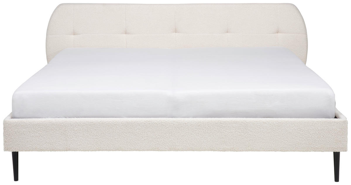 ČALÚNENÁ POSTEĽ, 180/200 cm, prírodná farba - čierna/prírodná farba, Modern, kov/drevo (180/200cm) - Livetastic