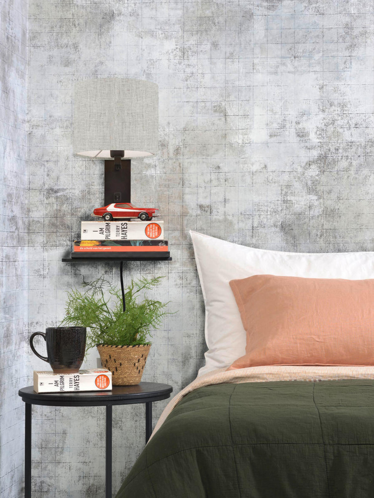 WANDLEUCHTE 19/24/36 cm  - Schwarz, Trend, Holz/Textil (19/24/36cm) - Good & Mojo