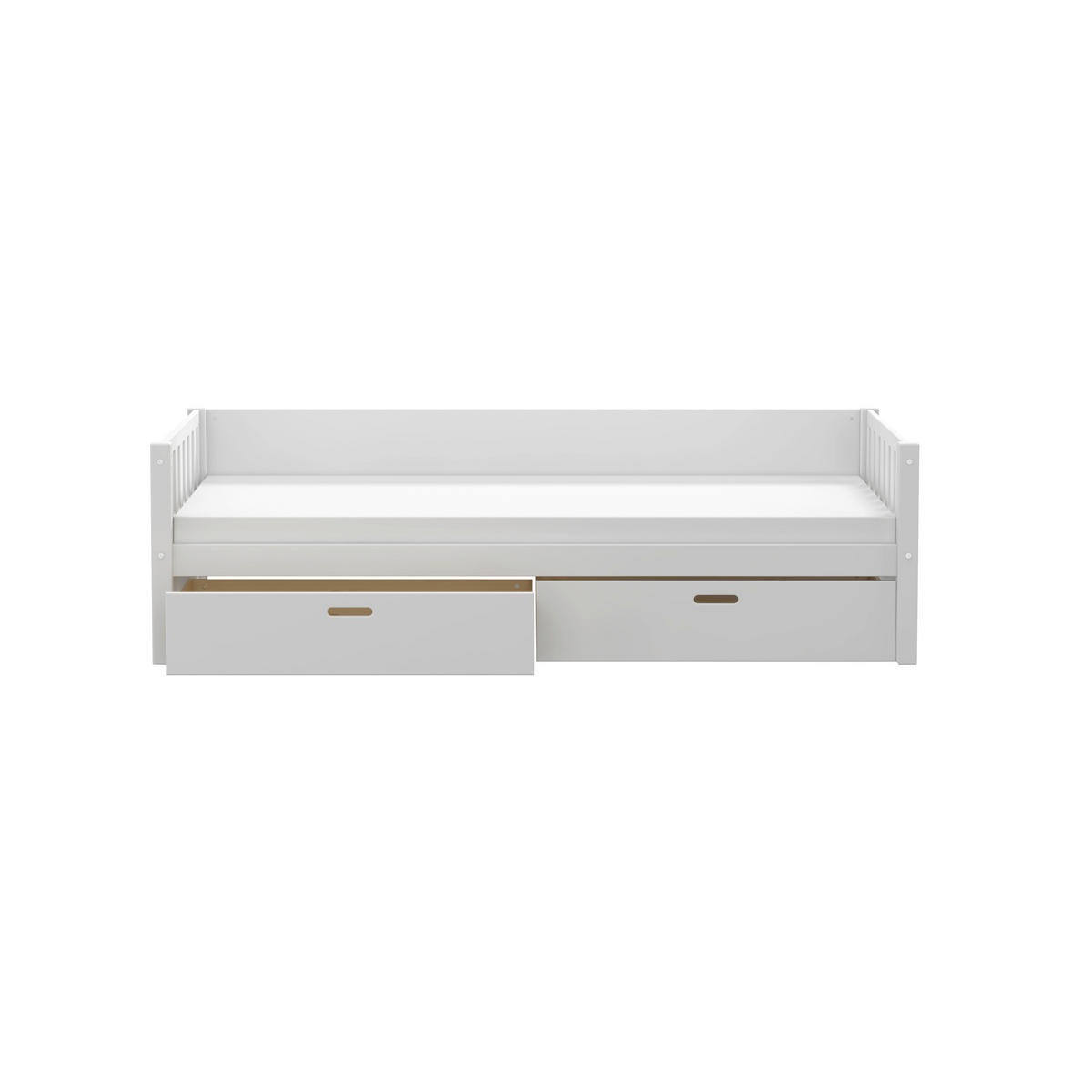 BETT 90/200 cm,  in Weiß, Rollrost, Bettschubladen  - Weiß, MODERN, Holz (90/200cm) - Chameo