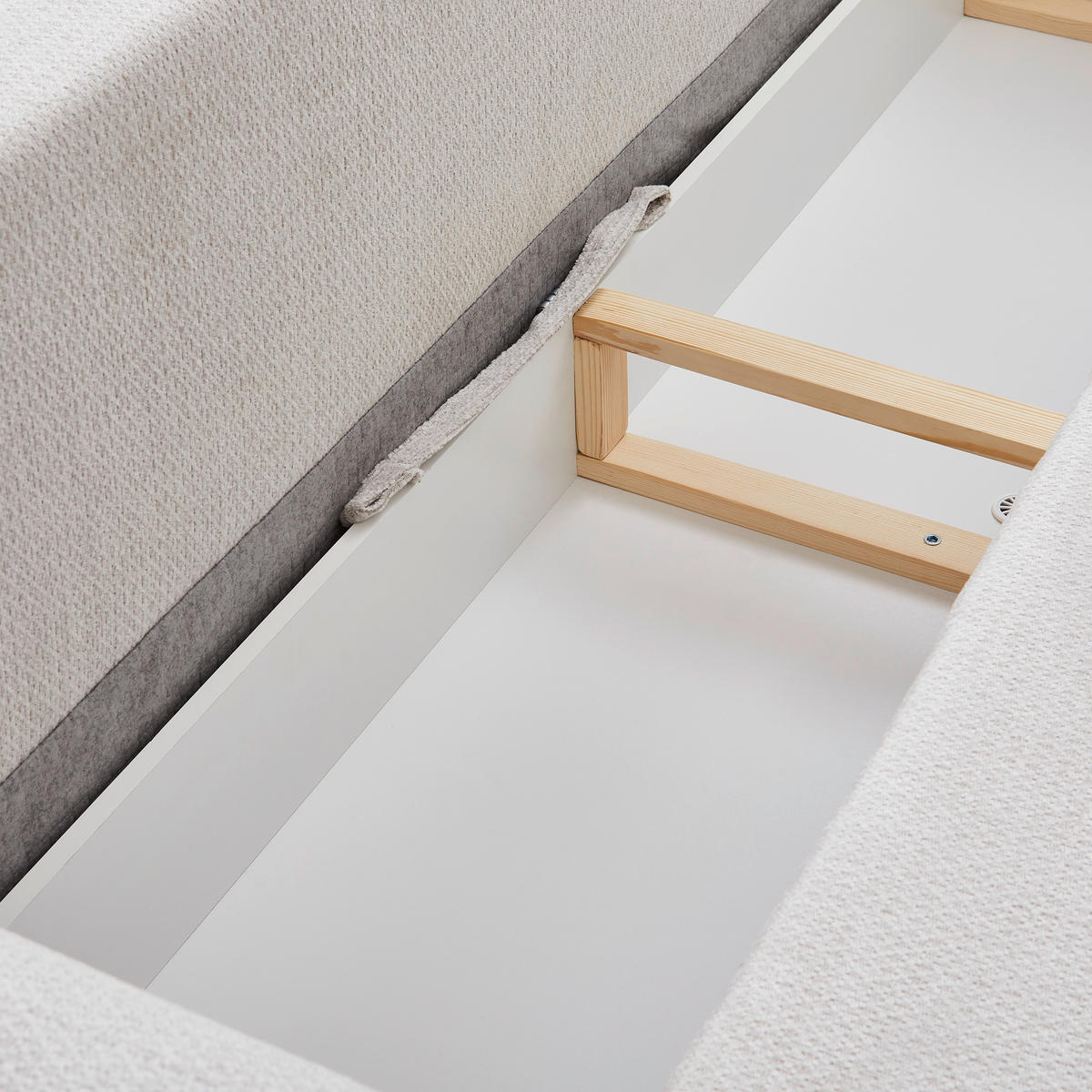 SCHLAFSOFA in Chenille Hellgrau  - Hellgrau/Schwarz, Design, Holz/Textil (245/85/92cm) - Livetastic