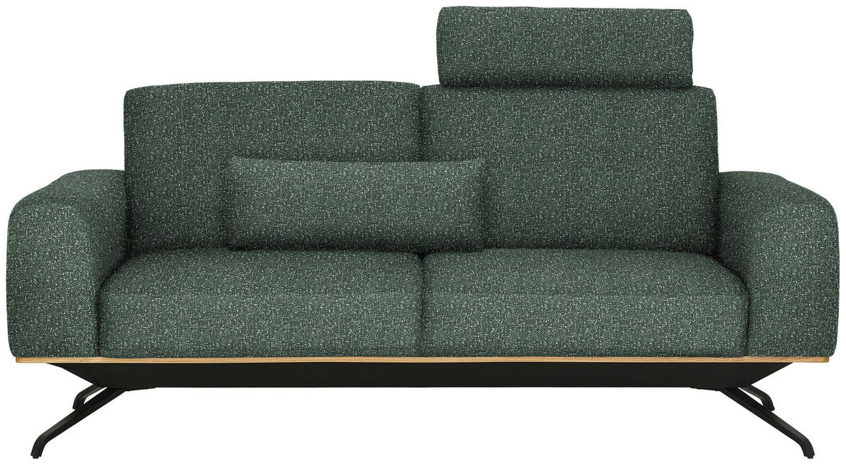 3-SITZER-SOFA Struktur Grün  - Schwarz/Grün, Design, Holz/Textil (196/85-104/95cm) - Novel