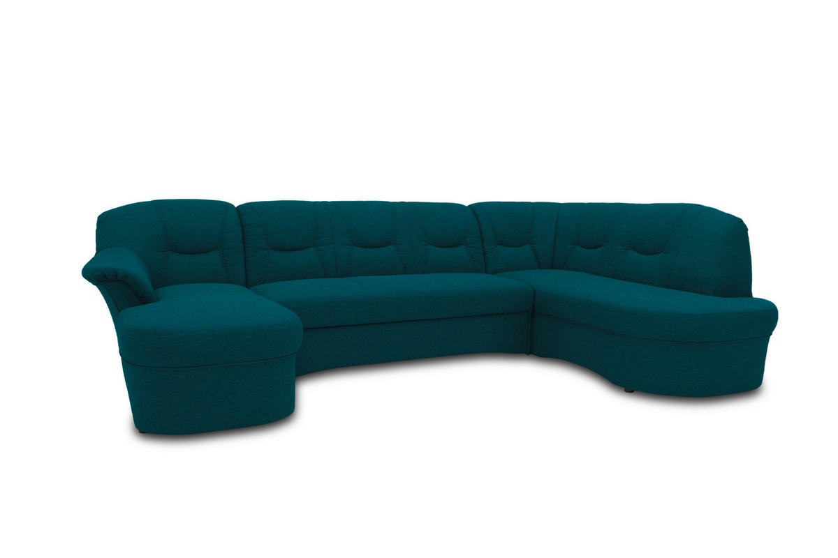 WOHNLANDSCHAFT Dunkelblau Mikrofaser  - Schwarz/Dunkelblau, KONVENTIONELL, Kunststoff/Textil (146/295/180cm) - MID.YOU