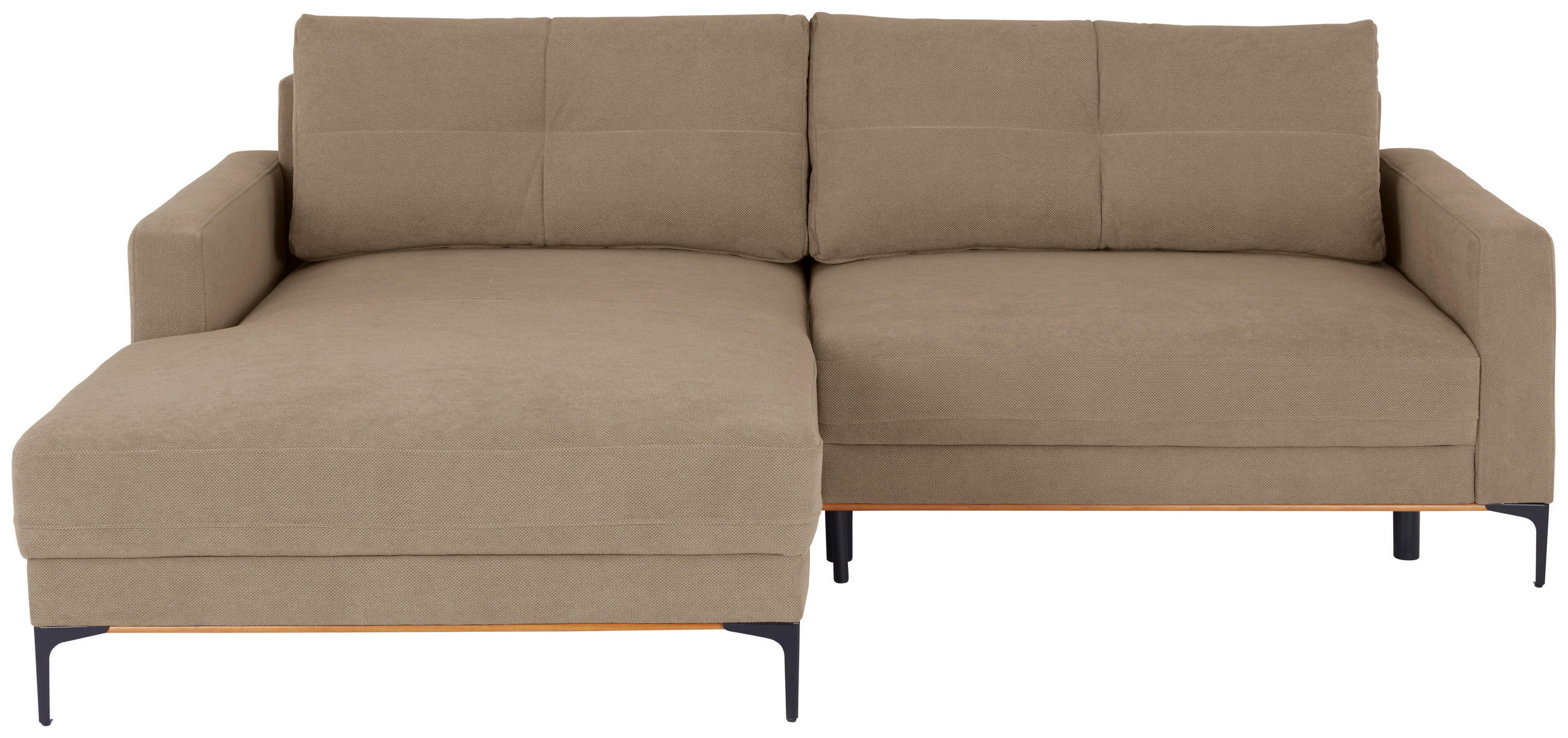 HÖRNSOFFA i ljusbrun  - ljusbrun/svart, Modern, metall/textil (162/238cm) - Ondega