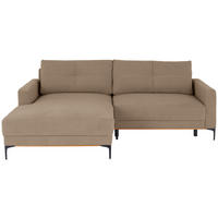 ECKSOFA in Hellbraun  - Hellbraun/Schwarz, Modern, Textil/Metall (162/238cm) - Ondega