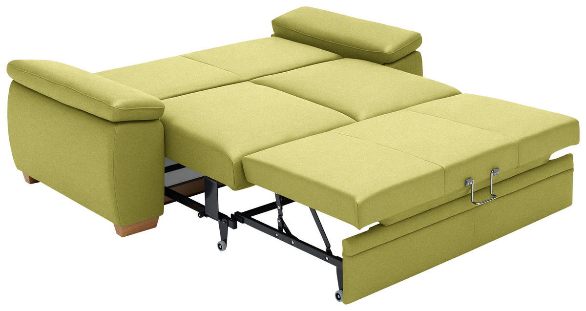 SCHLAFSOFA Chenille Limette  - Eiche Bianco/Limette, KONVENTIONELL, Holz/Textil (196/90/100cm) - Beldomo Style