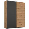 SCHWEBETÜRENSCHRANK in Graphitfarben, Eiche Artisan  - Graphitfarben/Eiche Artisan, Trend, Holzwerkstoff (151/223/68cm) - Stylife