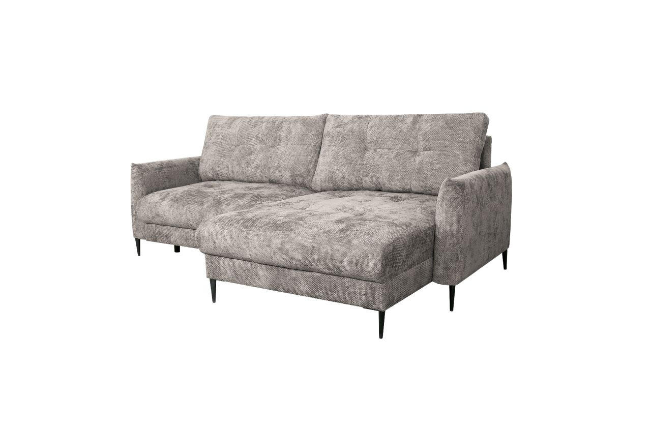 UGAONA GARNITURA sivobraon  - crna/sivobraon, Moderno, tekstil/metal (221/142cm) - Carryhome