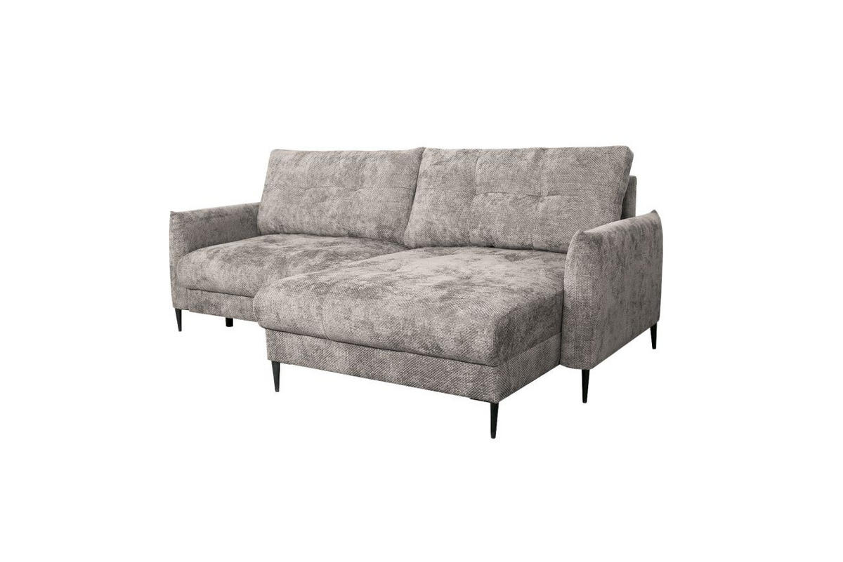 UGAONA GARNITURA sivobraon  - crna/sivobraon, Moderno, tekstil/metal (221/142cm) - Carryhome