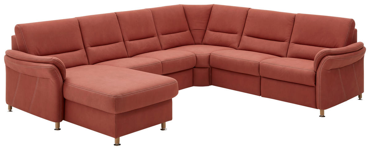 SOFFA i röd  - röd/kromfärg, Klassisk, metall/textil (173/321/89/92/97cm) - Beldomo System