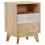 NACHTSCHRANK 45/65/40 cm Mangoholz massiv  - Naturfarben/Weiß, Design, Holz (45/65/40cm) - Landscape