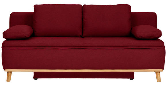 SCHLAFSOFA  in Webstoff Dunkelrot  - Naturfarben/Dunkelrot, KONVENTIONELL, Holz/Textil (203/95/96cm) - Venda