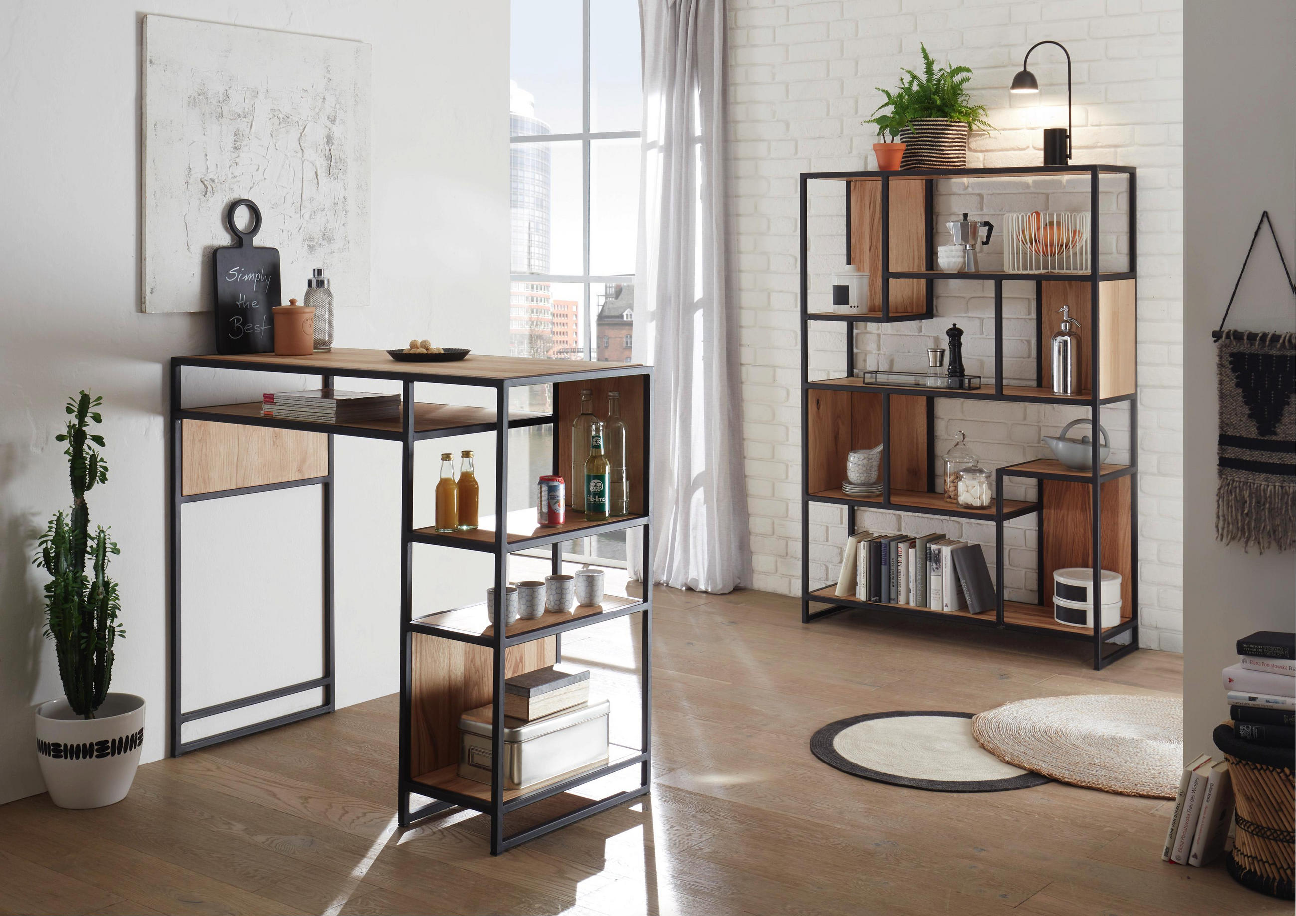 Regal Aus Eiche Massiv Metall Bestellen