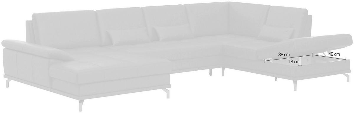 WOHNLANDSCHAFT COSTELLO E Anthrazit Kombination Echtleder/Stoff Mikrofaser  - Anthrazit/Schwarz, Basics, Leder/Textil (176/363/223cm) - Sit & More