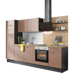 KÜCHENBLOCK 290 cm   in Graphitfarben, Eichefarben, Altrosa  - Edelstahlfarben/Eichefarben, Design, Holzwerkstoff/Metall (290cm) - Xora
