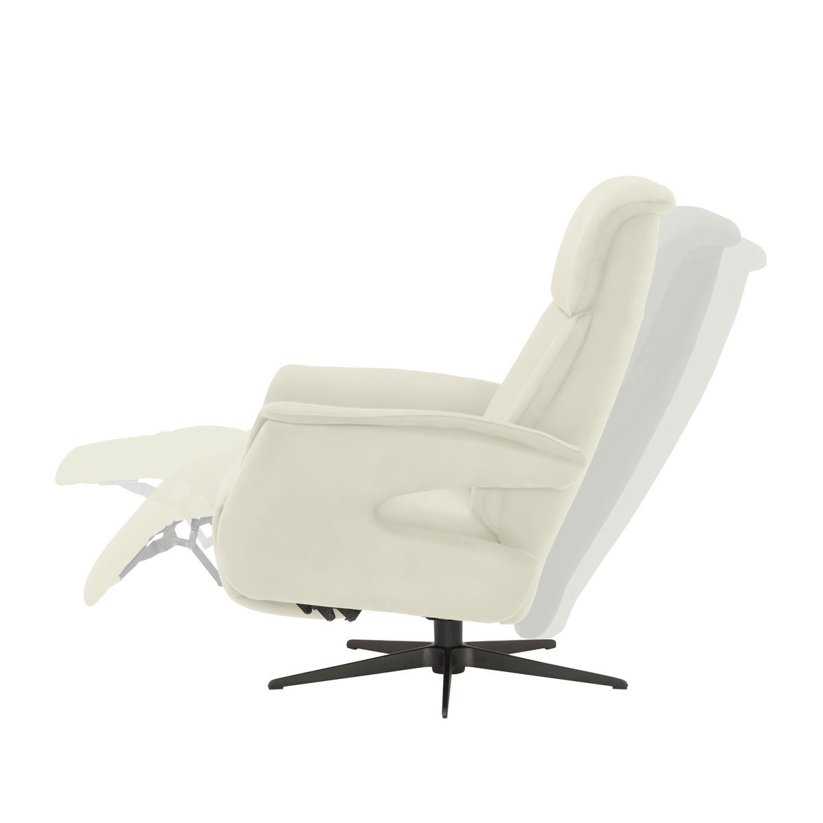 RELAXSESSEL in Textil Weiss  - Weiss/Schwarz, Design, Textil/Metall (78/101/88cm) - Welnova