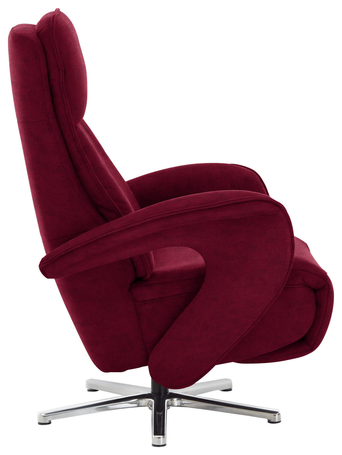 RELAXSESSEL Mikrofaser Kopfteilverstellung    - Bordeaux, Design, Textil/Metall (77/110/87cm) - Valdera