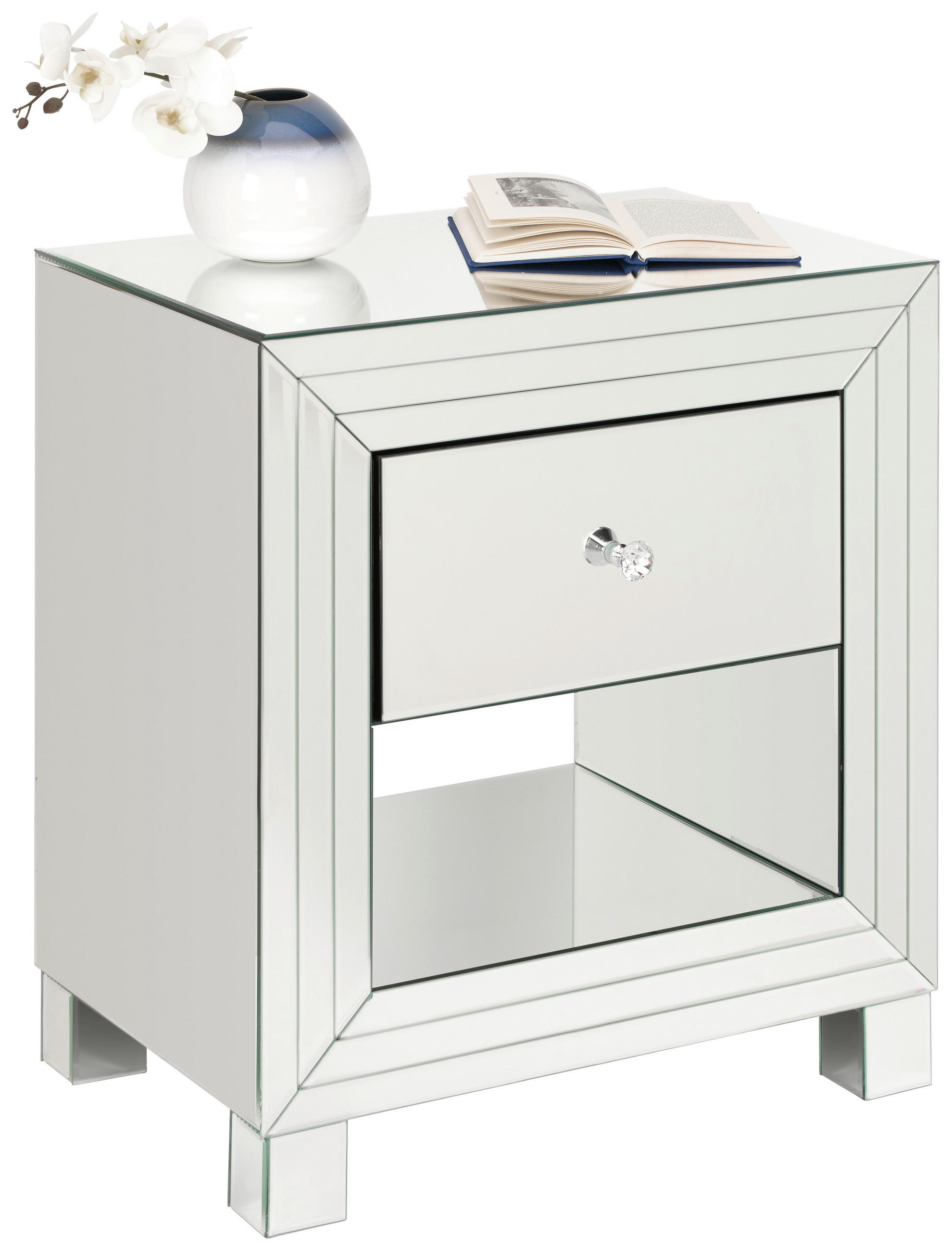 KOMÓD 60/65/46 cm  - fekete/átlátszó, Design, műanyag/faalapú anyag (60/65/46cm) - Xora