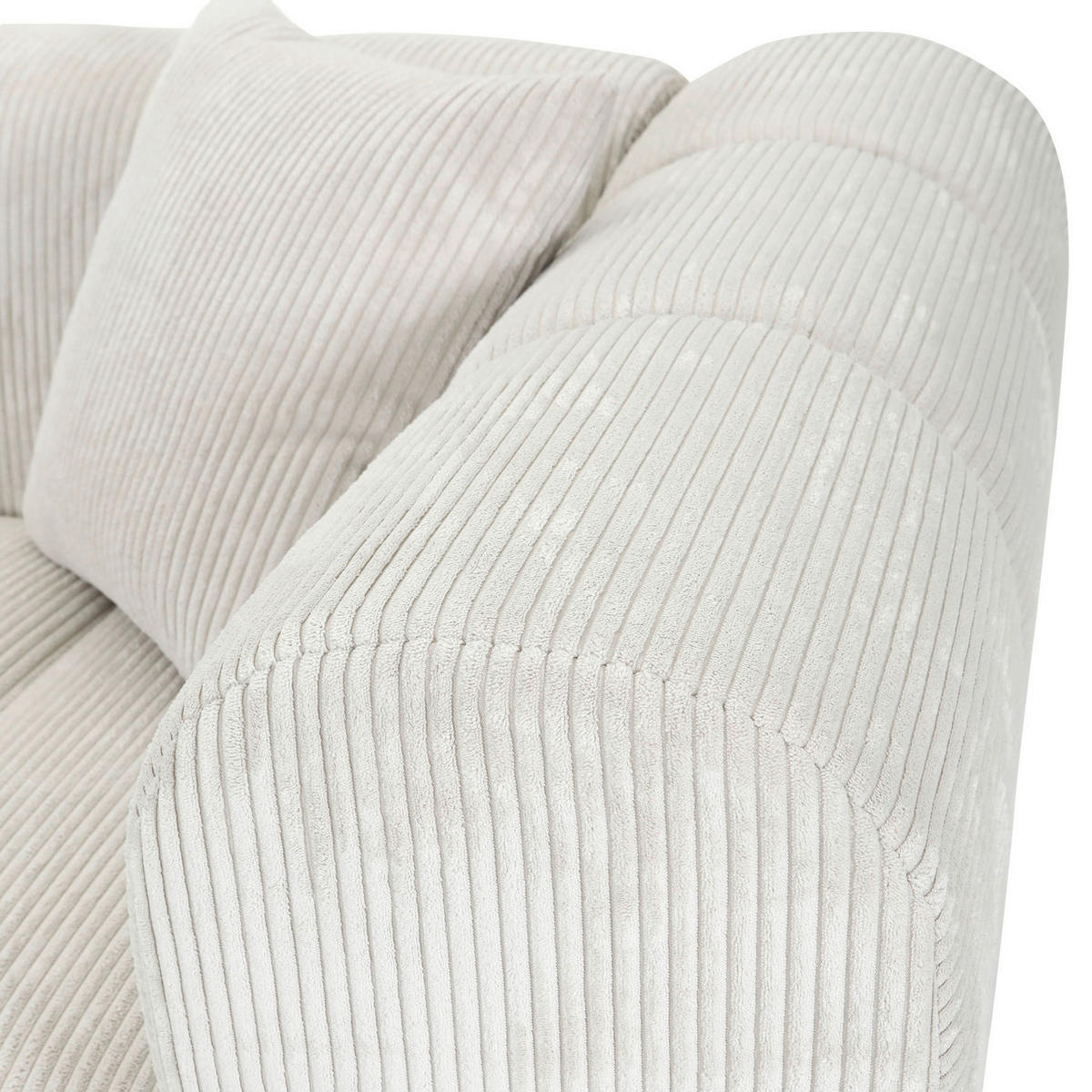 ECKSOFA Naturfarben Cord Zierkissen, Rücken echt  - Schwarz/Naturfarben, KONVENTIONELL, Kunststoff/Textil (162/250cm) - Carryhome