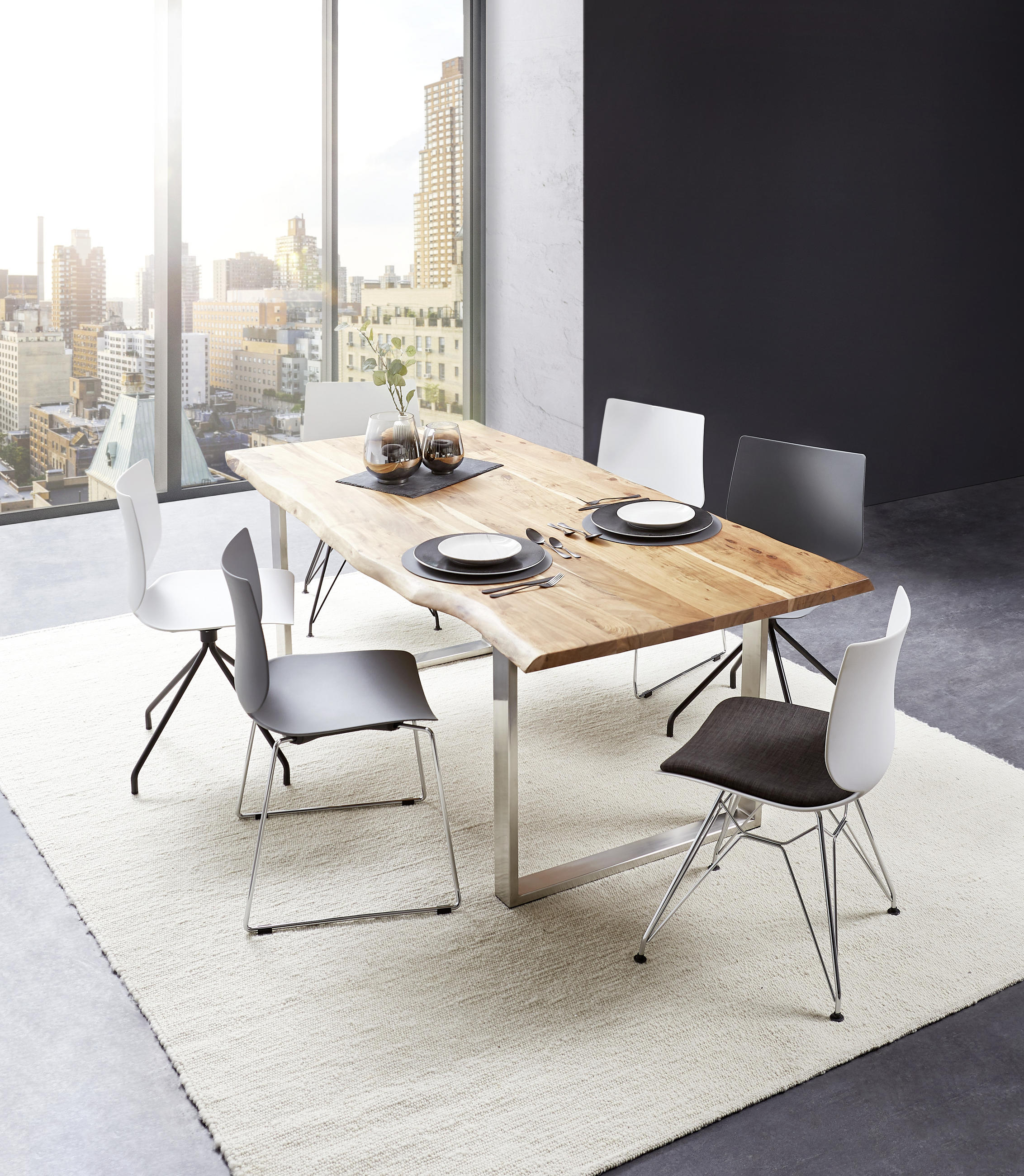 TISCHGESTELL Schwarz  - Schwarz, Design, Metall (78/7,5/72cm) - Valdera