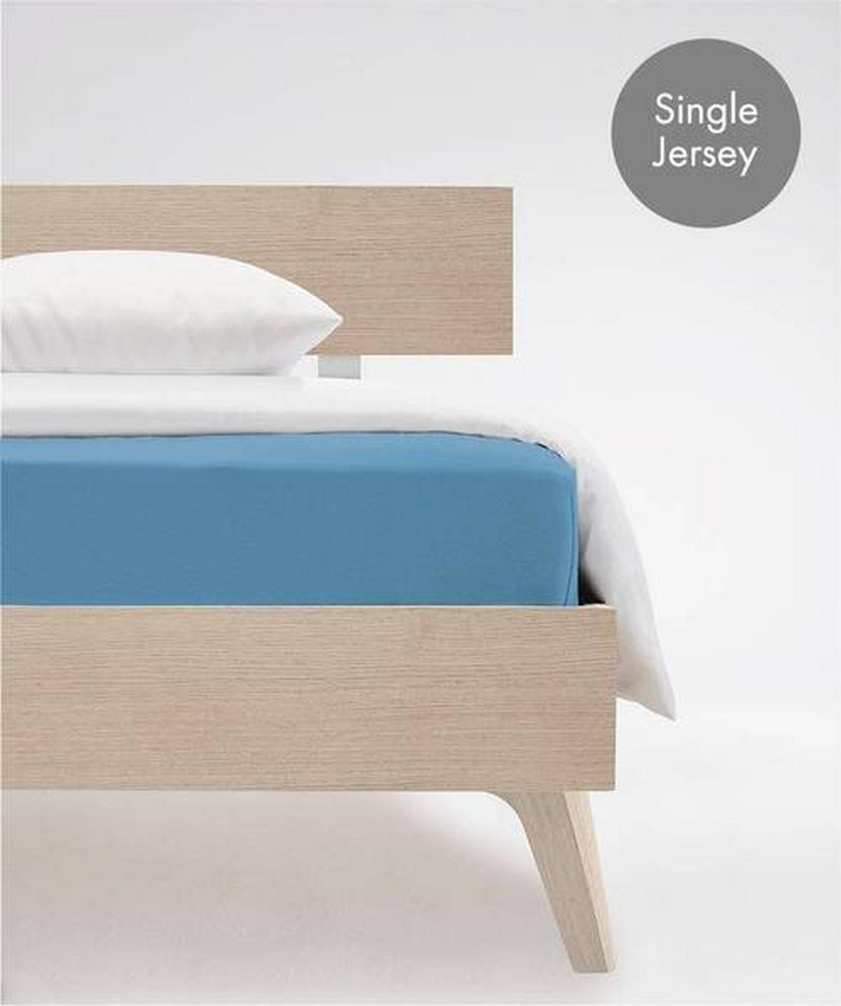 SPANNBETTTUCH Jenny C Single-Jersey  - Blau, Basics, Textil (120/200cm) - Fleuresse