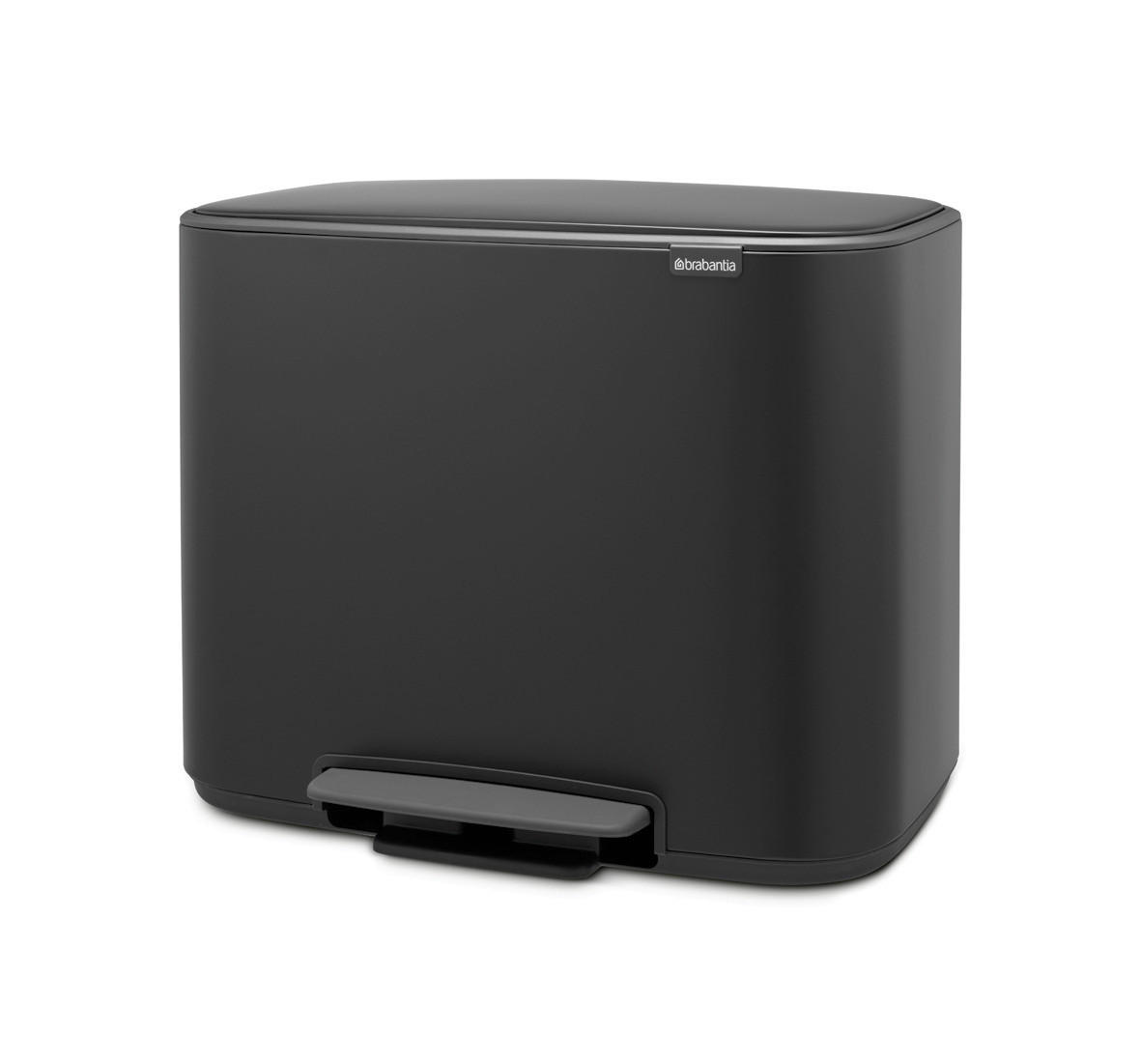 ABFALLEIMER BO TRETEIMER 11 + 23 L  - Schwarz, Basics, Kunststoff/Metall (54/44/36,5cm) - Brabantia