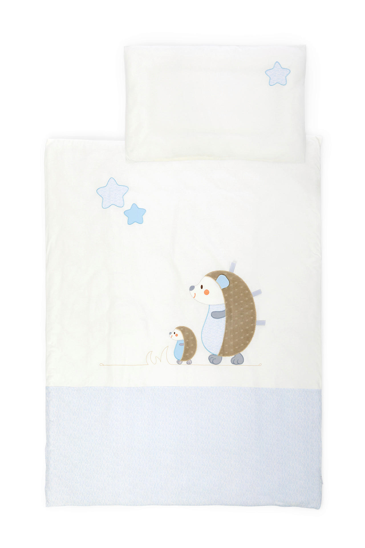 Patinio Babybettwäsche Fips Creme, Hellblau 100x135 cm