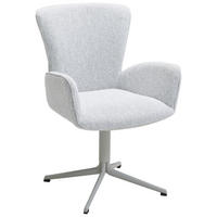 ARMLEHNSTUHL  in Eisen Jacquard, Flachgewebe  - Hellgrau/Grau, Design, Textil/Metall (63/92/63cm) - Valdera