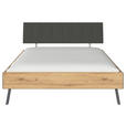BETT 160/200 cm  in Eiche Artisan  - Eiche Artisan/Grau, Design, Holzwerkstoff/Textil (160/200cm) - Carryhome
