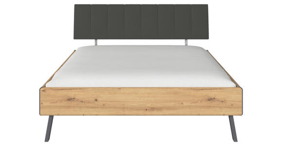 BETT 160/200 cm  in Eiche Artisan  - Eiche Artisan/Grau, Design, Holzwerkstoff/Textil (160/200cm) - Carryhome