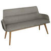 SITZBANK 157/88/62,5 cm Webstoff Eichefarben, Taupe Wildeiche vollmassiv  - Taupe/Eichefarben, KONVENTIONELL, Holz/Textil (157/88/62,5cm) - Linea Natura