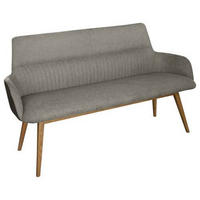 SITZBANK 157/88/62,5 cm Webstoff Taupe, Eichefarben Wildeiche vollmassiv  - Taupe/Eichefarben, KONVENTIONELL, Holz/Textil (157/88/62,5cm) - Linea Natura