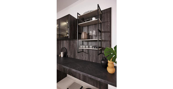 EINBAUKÜCHE   - Eichefarben/Grau, Design, Holzwerkstoff - Xora