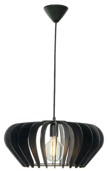 HÄNGLAMPA 45/20 cm  - svart, Klassisk, metall/trämaterial (45/20cm)