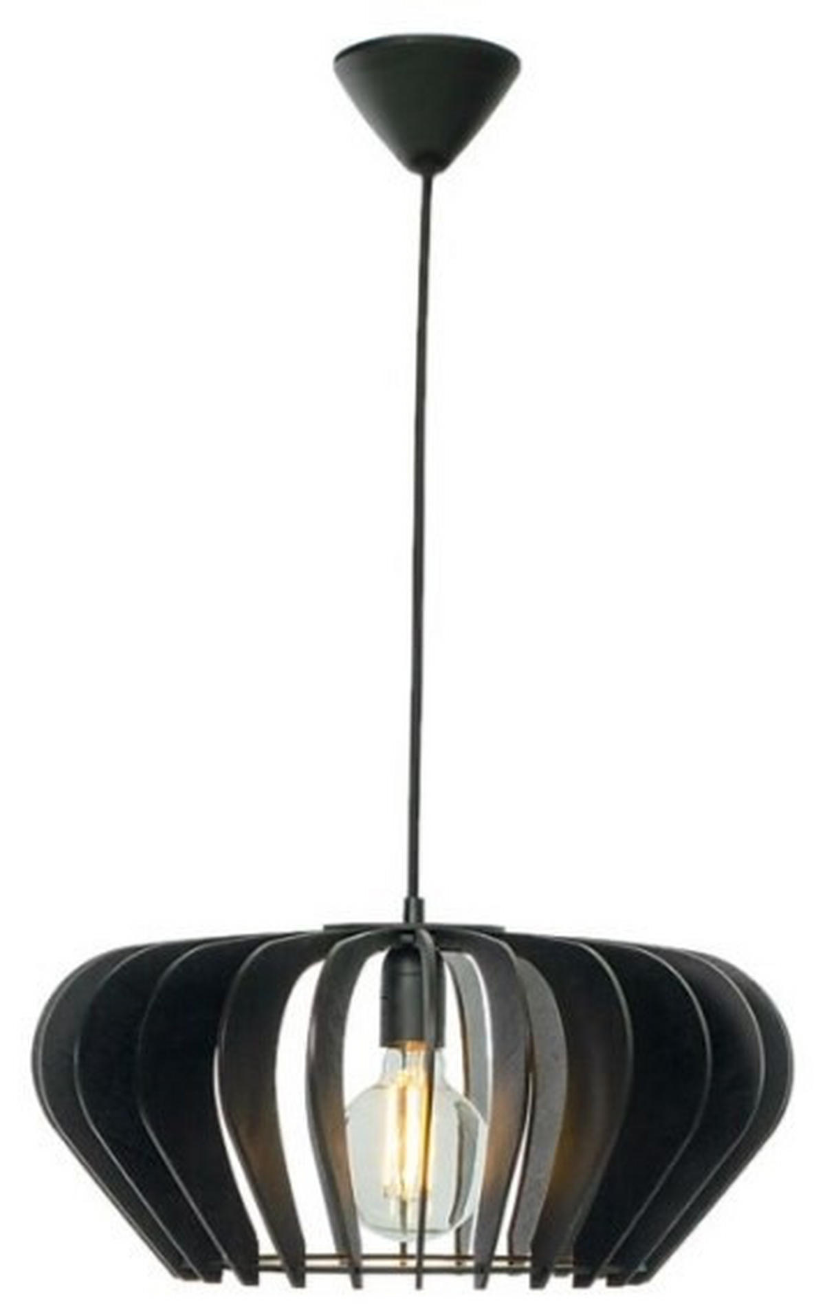 HÄNGLAMPA 45/20 cm  - svart, Klassisk, metall/trämaterial (45/20cm)