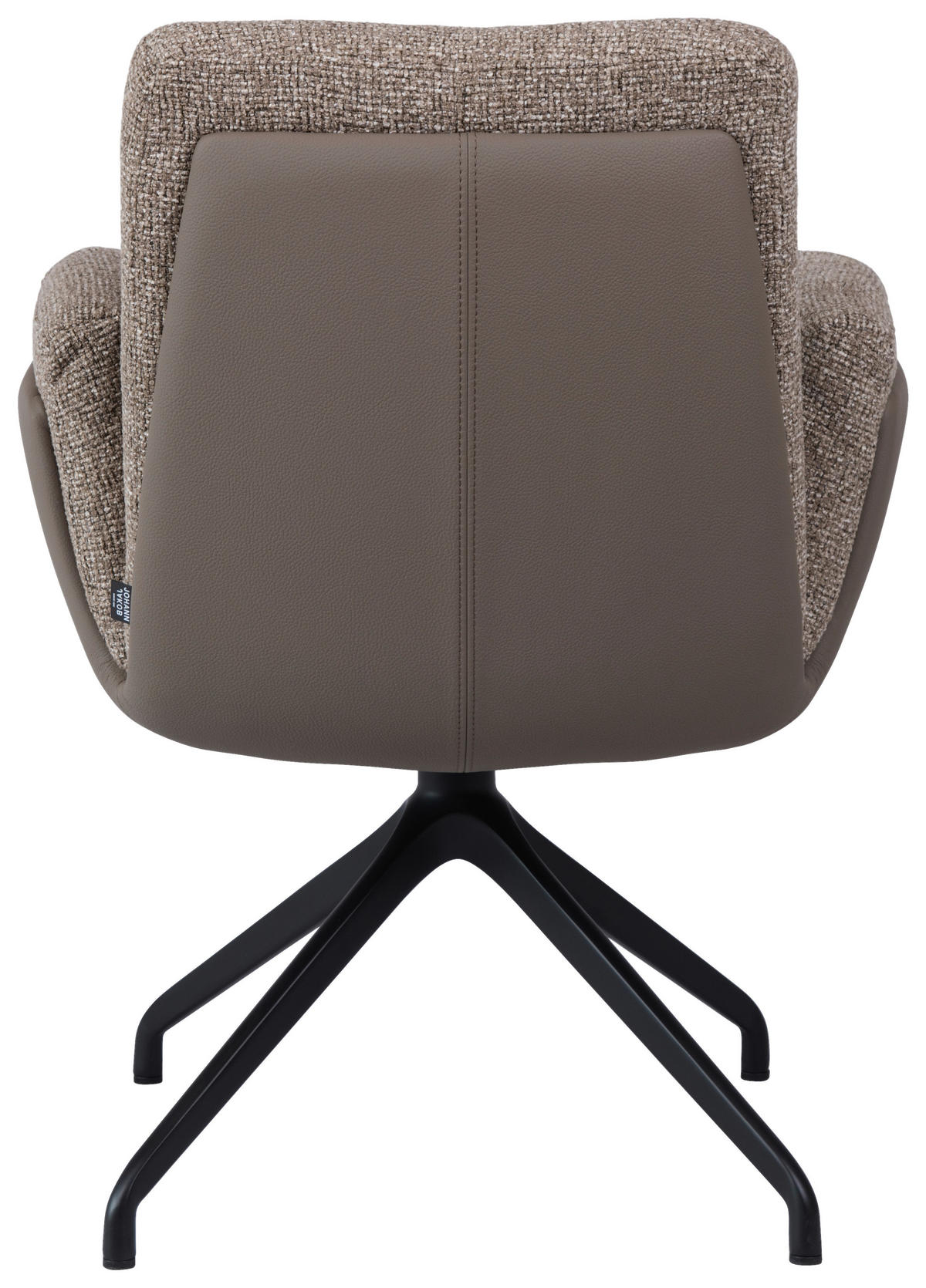 ARMLEHNSTUHL  Sitzfläche 360° drehbar, automatische Rückholfunktion Webstoff  Schwarz, Graubraun  - Graubraun/Schwarz, Design, Textil/Metall (62/89/66,5cm) - Johann Jakob