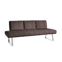 SITZBANK 224/92/78 cm  in Chromfarben, Dunkelbraun  - Chromfarben/Dunkelbraun, Design, Textil/Metall (224/92/78cm) - Dieter Knoll